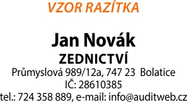 vzor razítka pro živnost | OSVČ